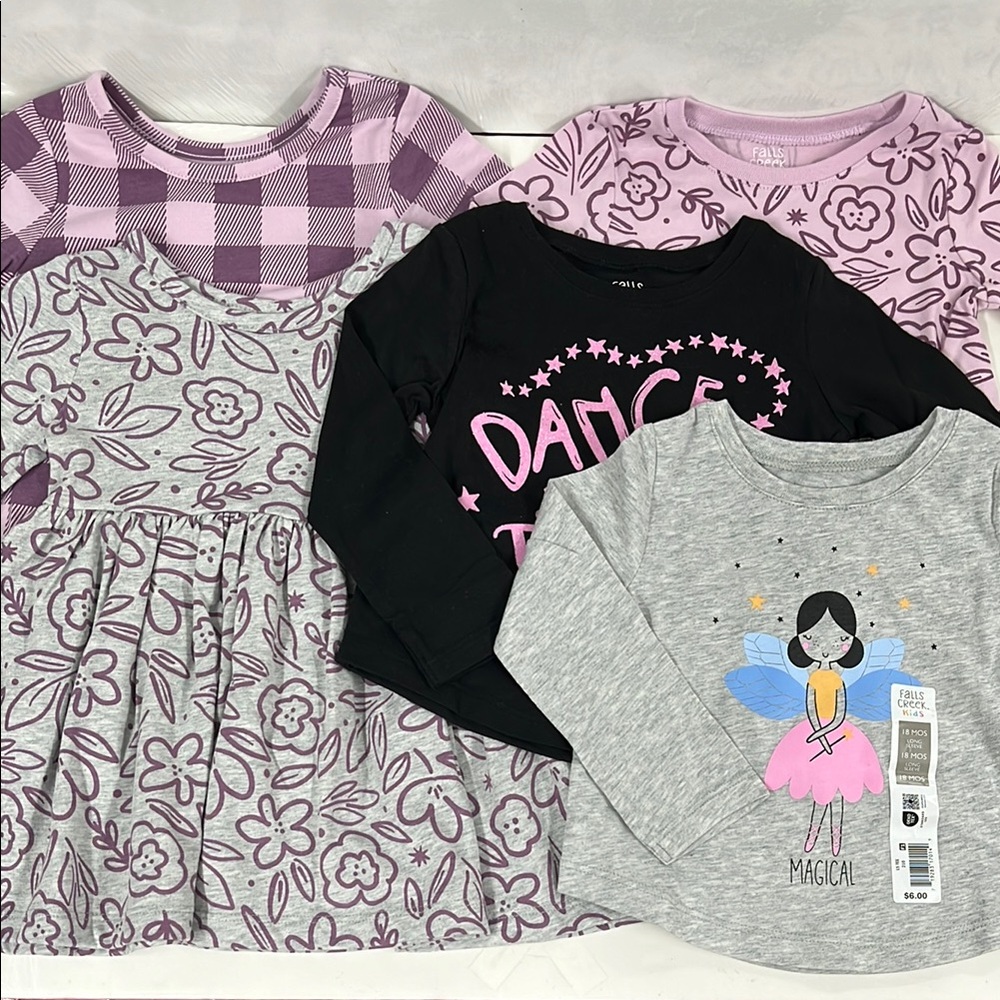 Girls' Long Sleeve Dress and Tops Set - 5 pcs. - NWT
